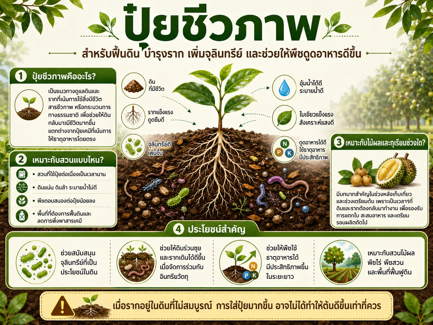 ปุ๋ยชีวภาพและผลิตภัณฑ์ฟื้นฟูดินสำหรับพืช
