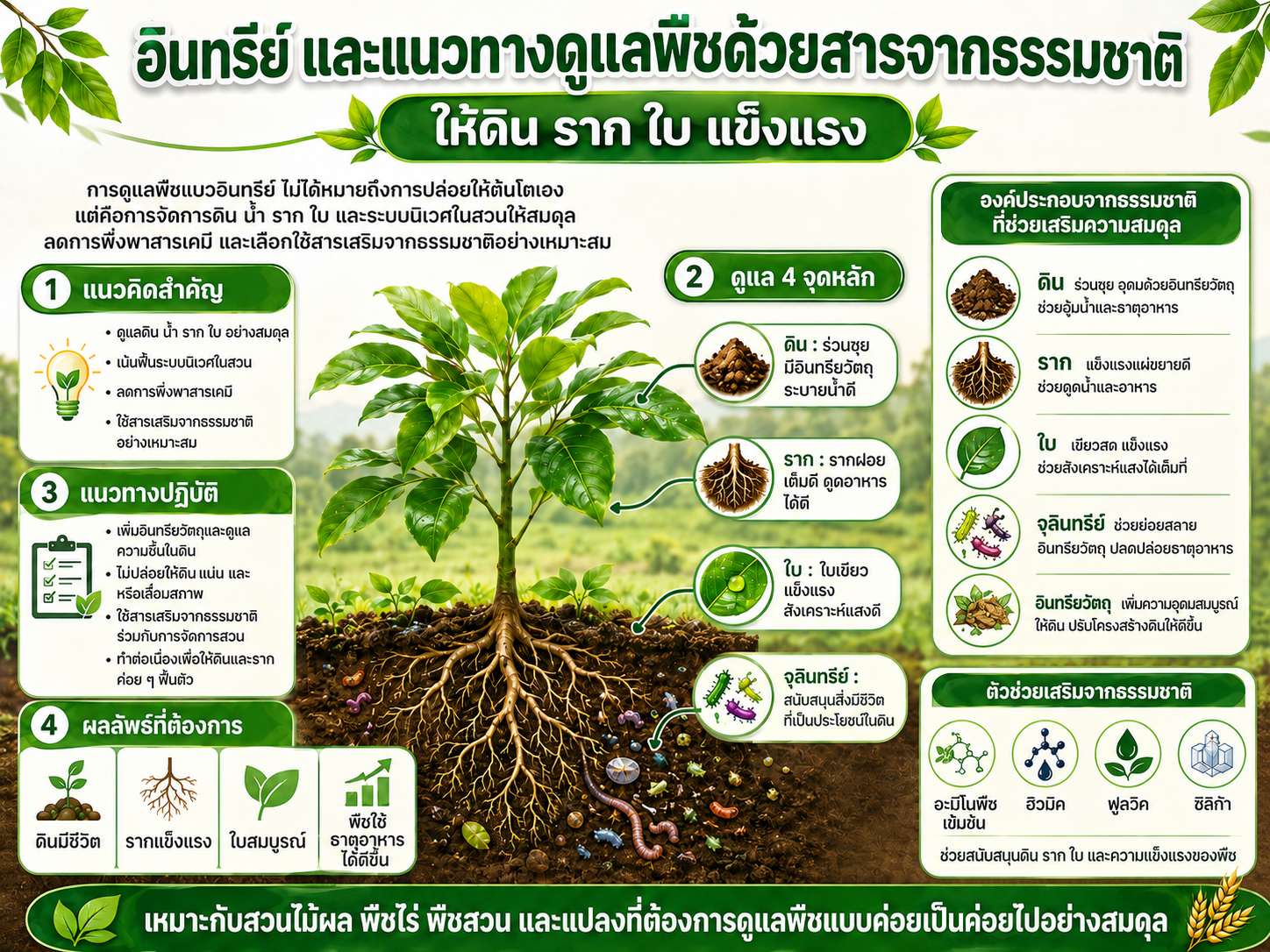 แนวทางอินทรีย์และสารจากธรรมชาติสำหรับดูแลพืช