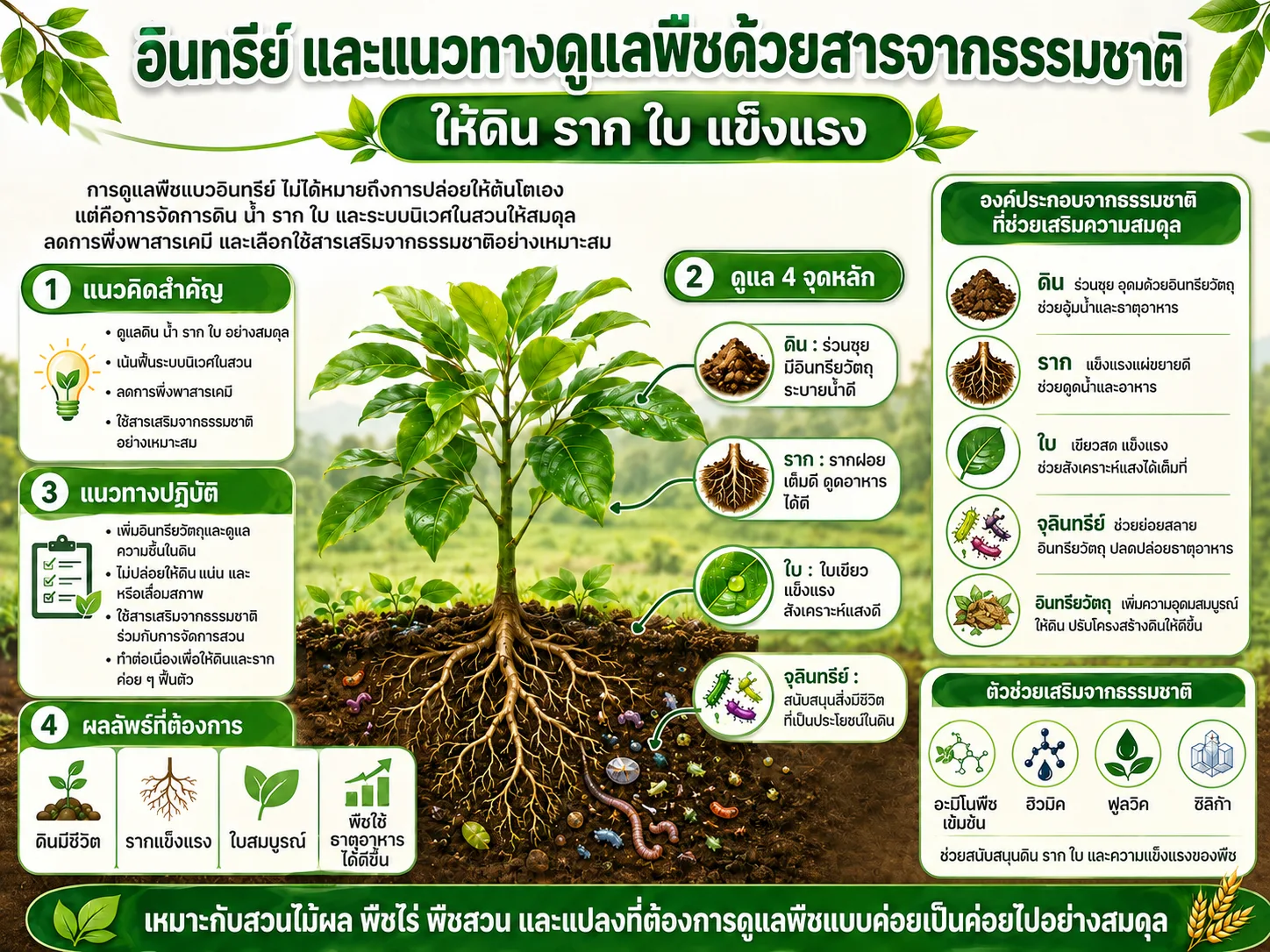 แนวทางอินทรีย์และสารจากธรรมชาติสำหรับดูแลพืช