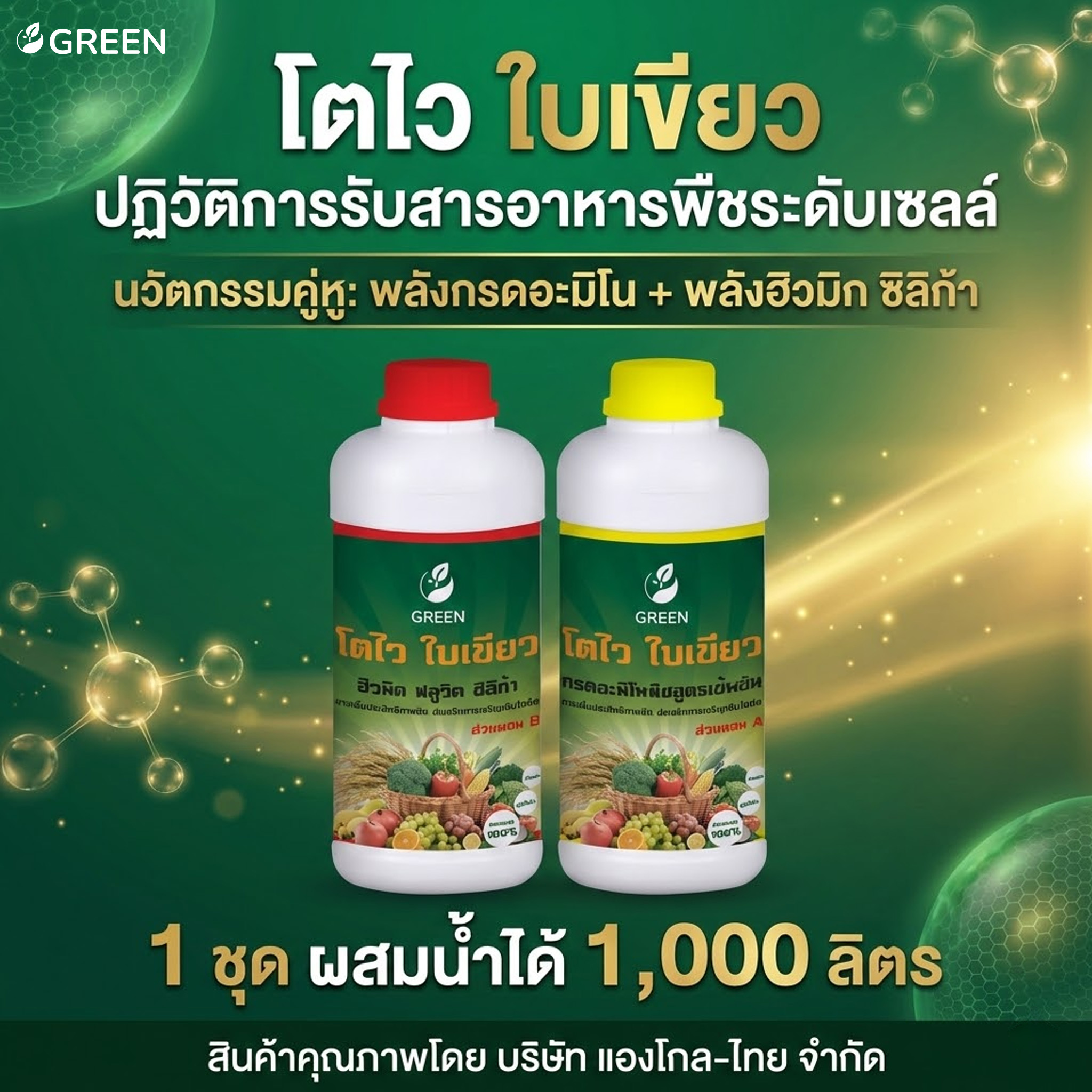 โตไว ใบเขียว 1ชุด ส่วนผสม A+B
